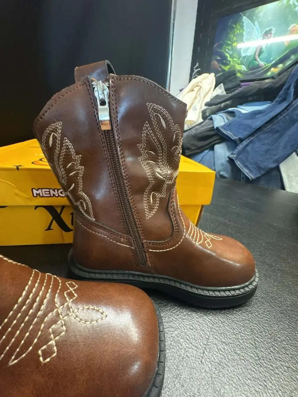 Waterproof Baby Cowboy Girls Brown Boots